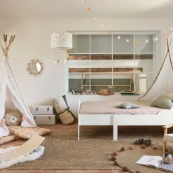 atmosphera4kids Accesorios Decorativos>Espejo POMME beige de ratán con pompones 38cm