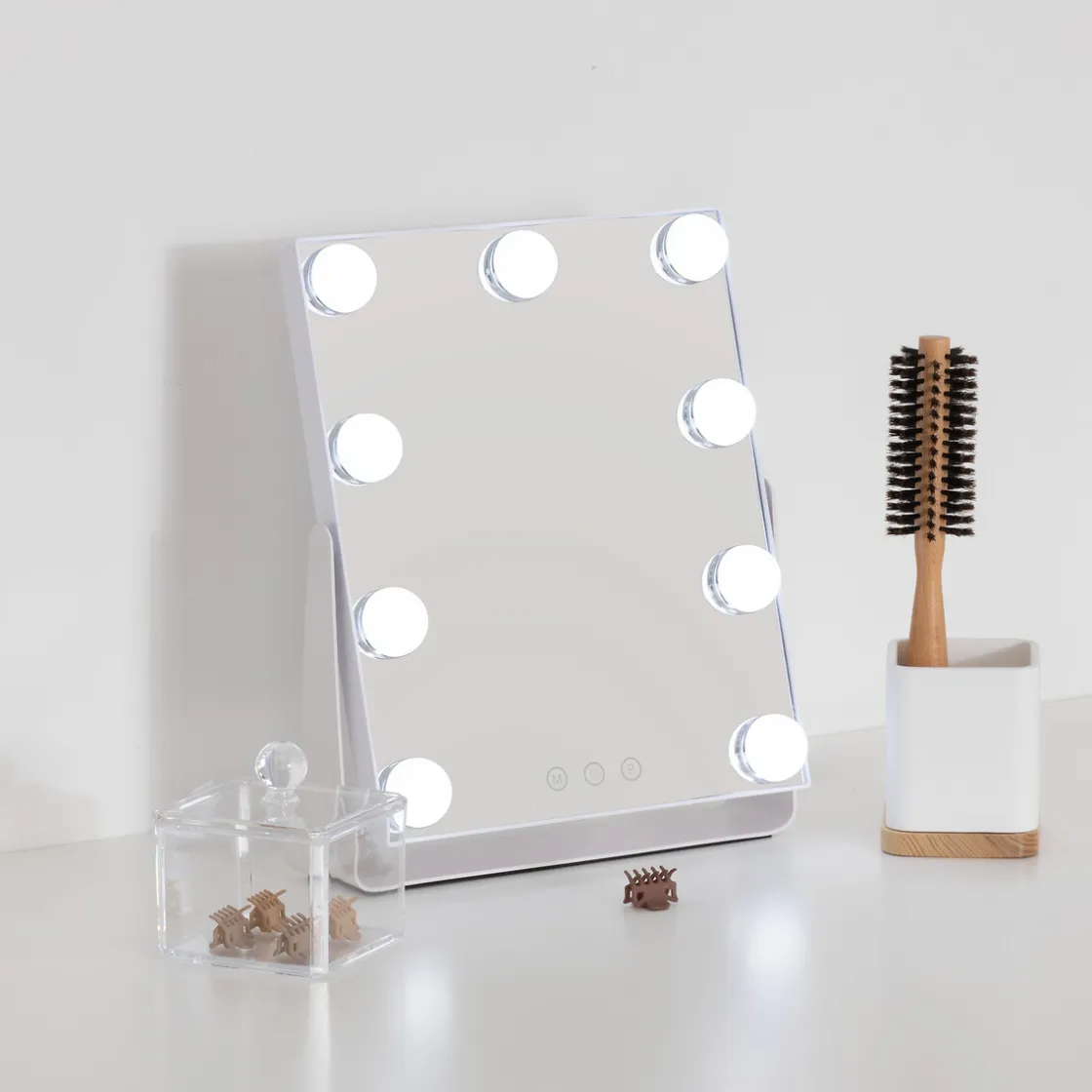 5five Espejos>Espejo wc blanco con luz led 32cm