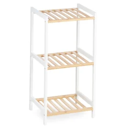 Mobiliario>Estante con 3 baldas blanco de bambú 70cm
