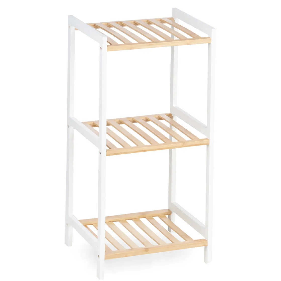 Mobiliario>Estante con 3 baldas blanco de bambú 70cm
