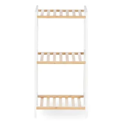 Mobiliario>Estante con 3 baldas blanco de bambú 70cm