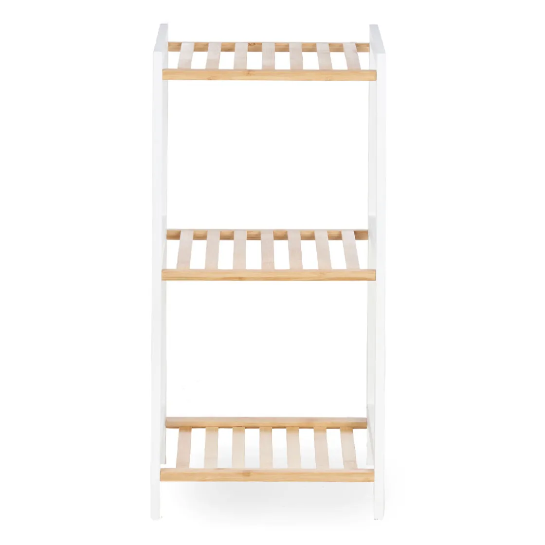 Mobiliario>Estante con 3 baldas blanco de bambú 70cm