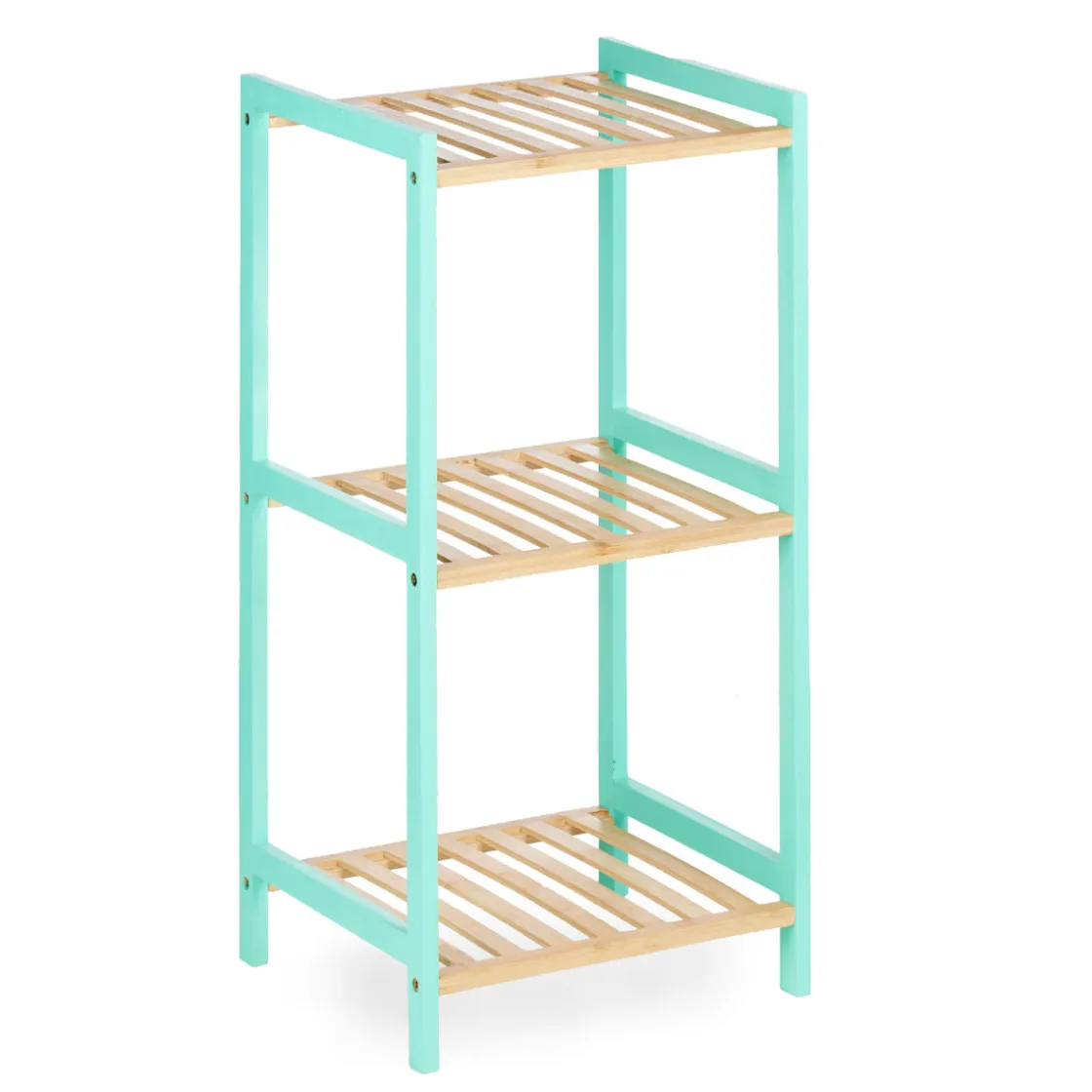 Mobiliario>Estante con 3 baldas verde de bambú 70cm