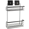 Accesorios De Baño>Estante De Baño Negro Con 2 Niveles