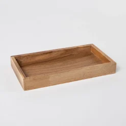 Muebles Con Lavabo Y Auxiliares>Estante de baño rectangular de madera de acacia