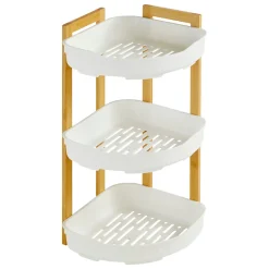 5five Muebles Con Lavabo Y Auxiliares>Estante esquinero NATUREO de baño 3 niveles bambú