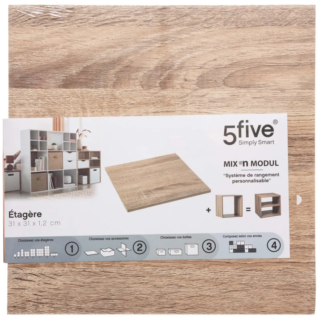 5five Módulo De Mezcla>Estante Natural Mixmodul 32x32x1.2Cm