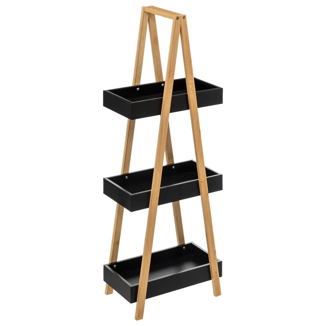 5five Muebles Con Lavabo Y Auxiliares>Estantería 3 Niveles Negra Bambú