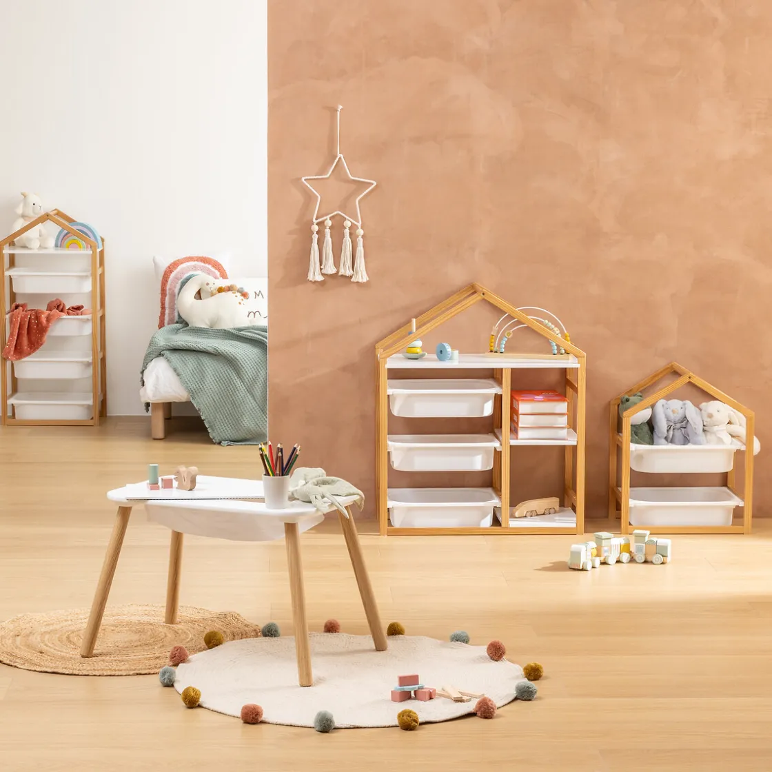 atmosphera4kids Mobiliario>Estantería BAKO de 3 niveles con 3 cestas