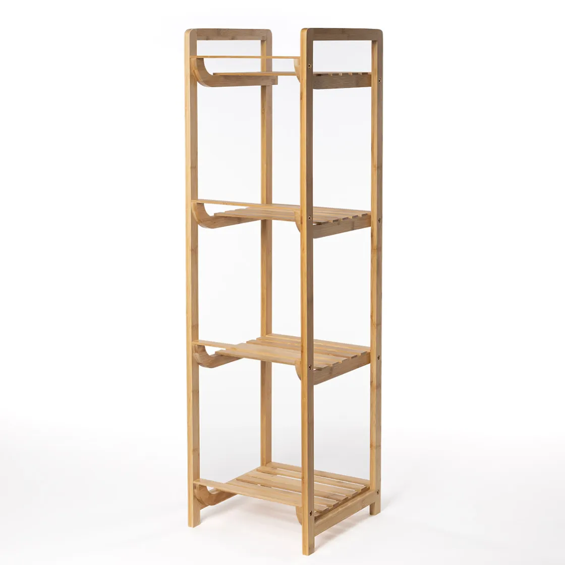 Muebles Con Lavabo Y Auxiliares>Estantería con 4 baldas 104x30cm de bambú