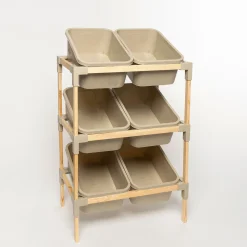 Armarios, Estantes Y Estanterías.>Estantería con 6 organizadores beige