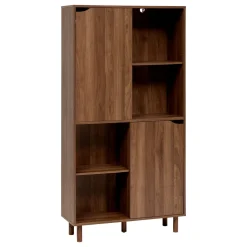 5five Estantes Y Cómodas|Estilo Industrial>Estantería deslizante marrón de madera 159,5cm