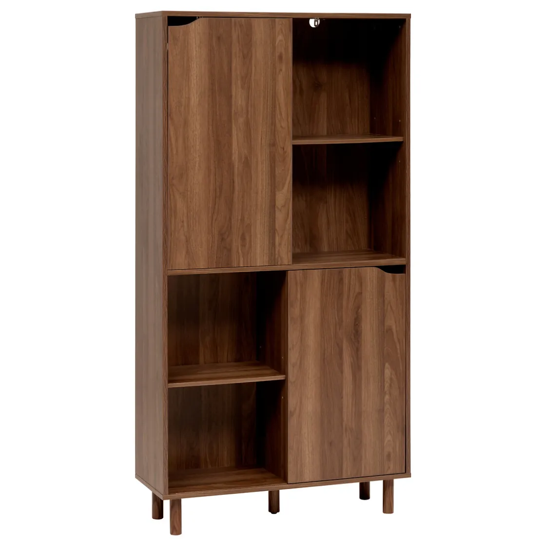 5five Estantes Y Cómodas|Estilo Industrial>Estantería deslizante marrón de madera 159,5cm