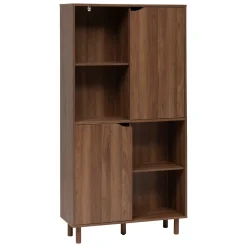 5five Estantes Y Cómodas|Estilo Industrial>Estantería deslizante marrón de madera 159,5cm