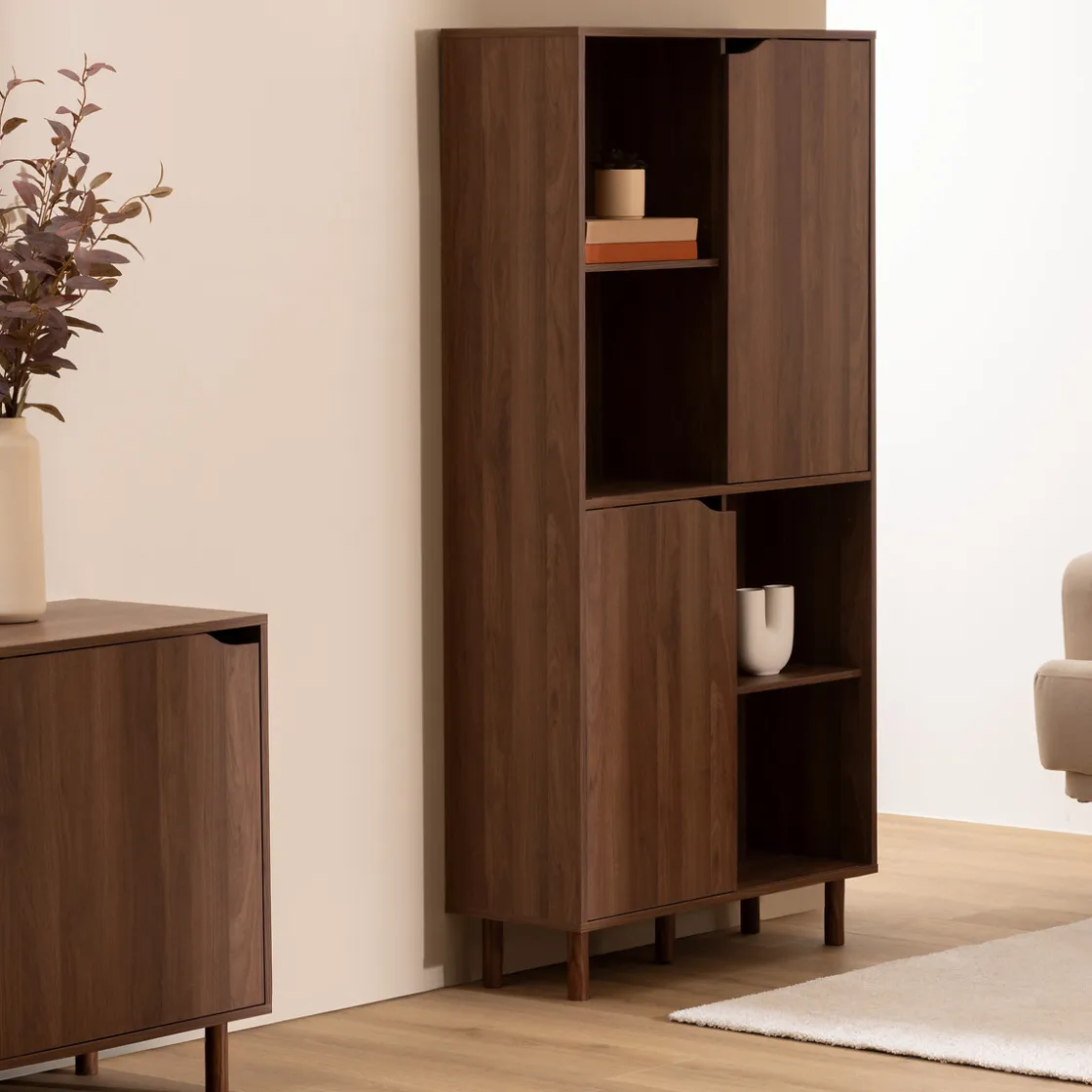 5five Estantes Y Cómodas|Estilo Industrial>Estantería deslizante marrón de madera 159,5cm