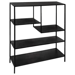 atmosphera Estantes Y Cómodas|Estilo Industrial>Estantería Gota Metal Negra 75x30x100Cm