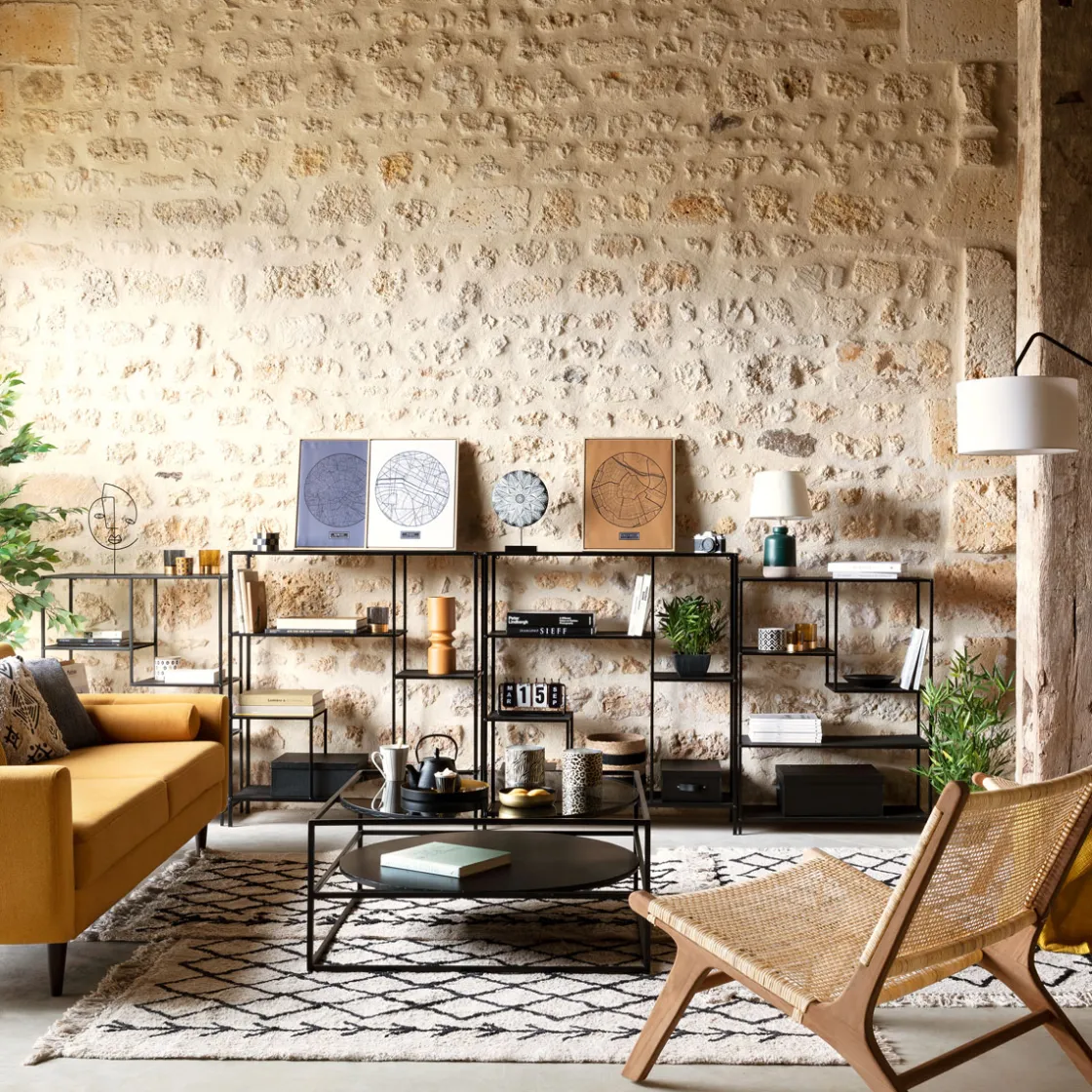 atmosphera Estantes Y Cómodas|Estilo Industrial>Estantería Gota Metal Negra 75x30x100Cm