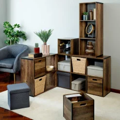 5five Módulo De Mezcla>Estantería marrón oscuro con 3 cubos MIXMODUL