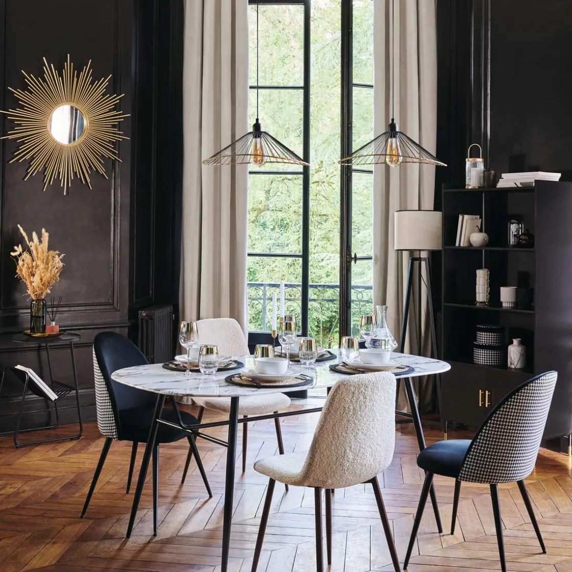 atmosphera Estantes Y Cómodas|Estilo Industrial>Estantería TEDY negro 2 puertas mdf e metal 170cm