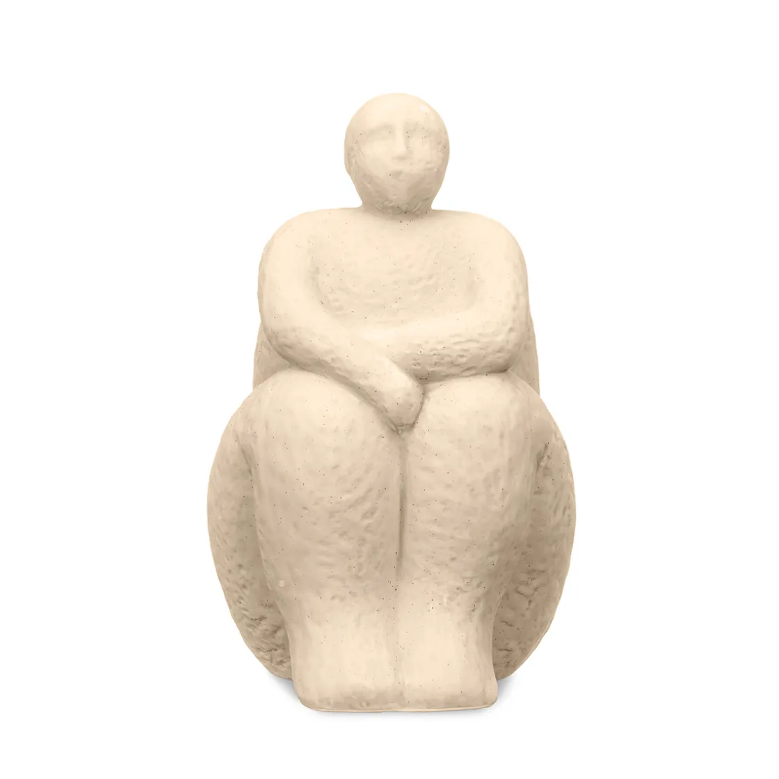 Accesorios>Estatua beige forma de mujer sentada de cerámica