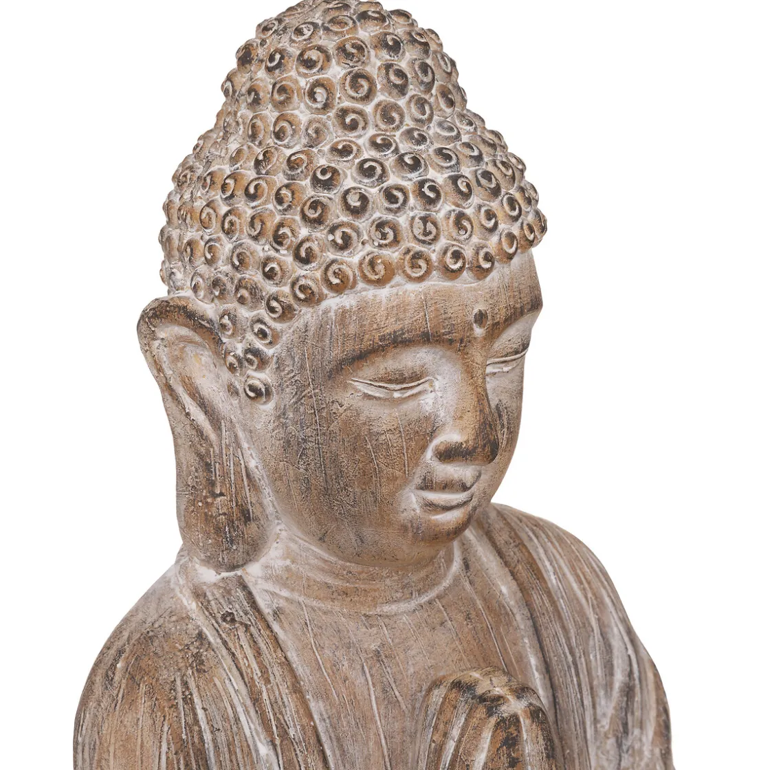 atmosphera Accesorios|Estilo Oriental>Estatua Buda Efecto Madera 30.5x24x45Cm