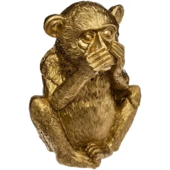 atmosphera Accesorios|Estilo Étnico>Estatua Dorada De Mono Sabio Mudo 17.7Cm