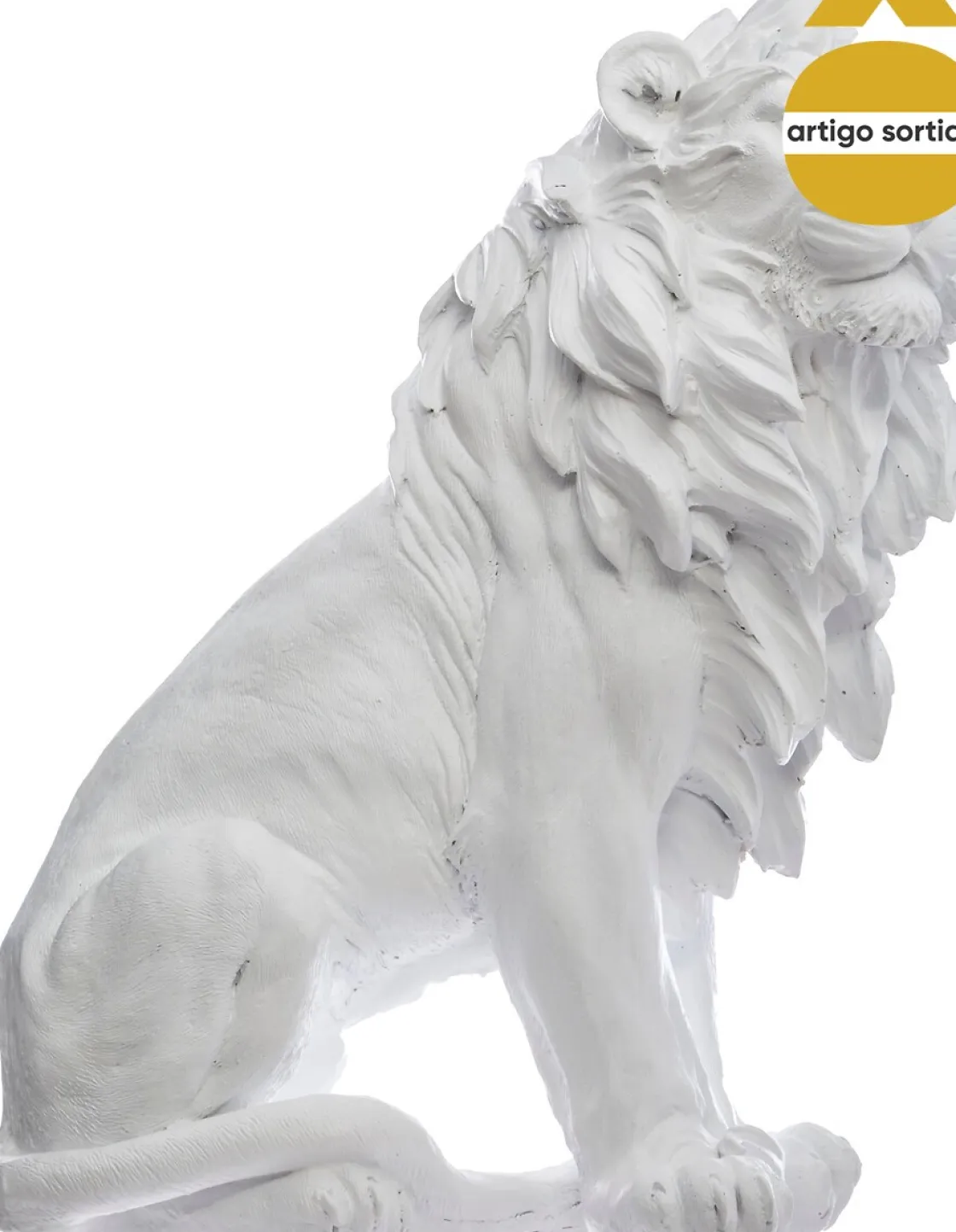 atmosphera Accesorios|Estilo Contemporaneo>Estatua León Resina Blanco/Negro 31Cm