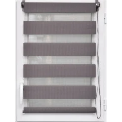Cortinas>Estor De Tela Noche/Día Gris 57xx180Cm