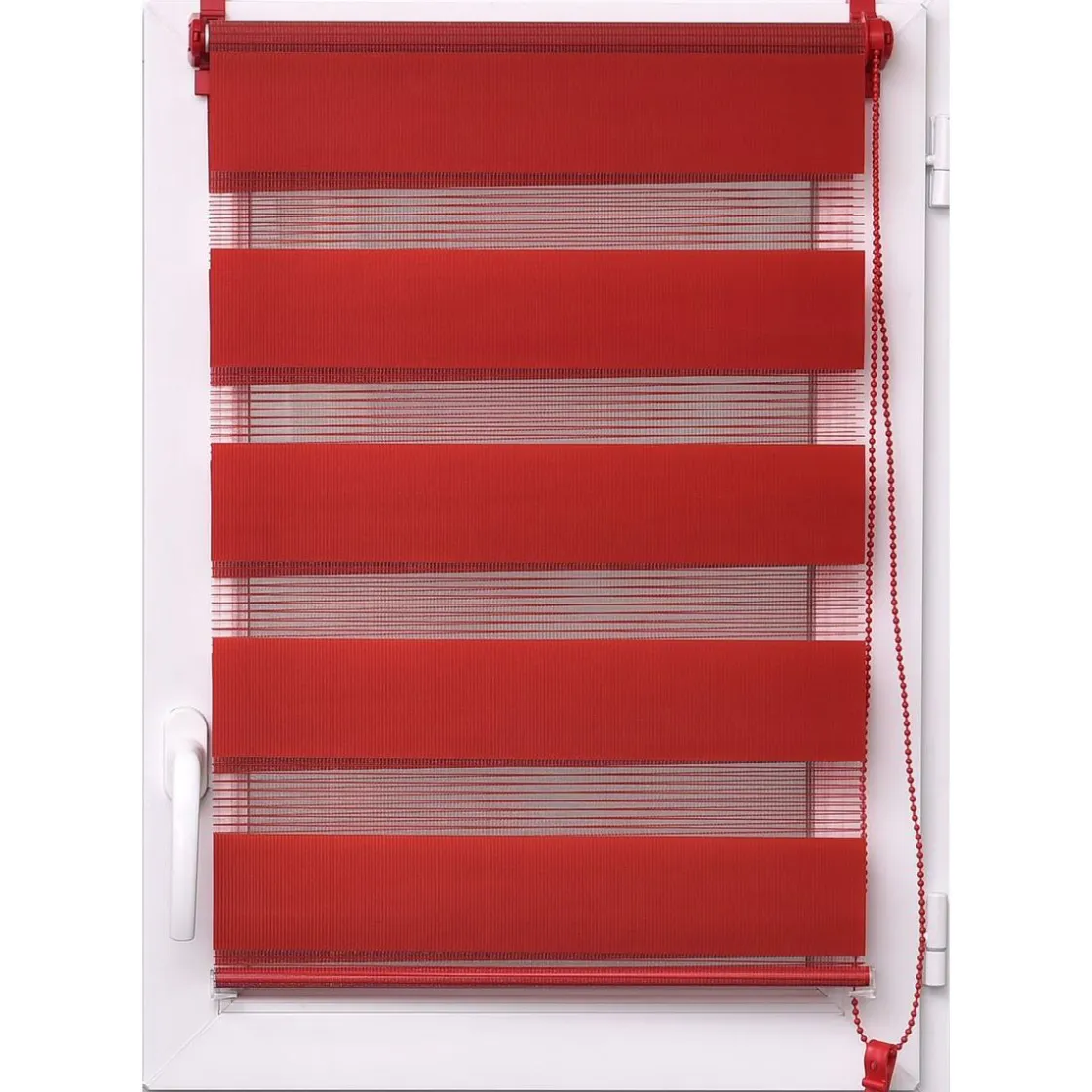 Cortinas>Estor De Tela Noche/Día Rojo 42x180Cm