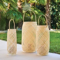 atmosphera Farolillos|Estilo Oriental>Farol De Bambú Cross Tam.1/3 16x43Cm