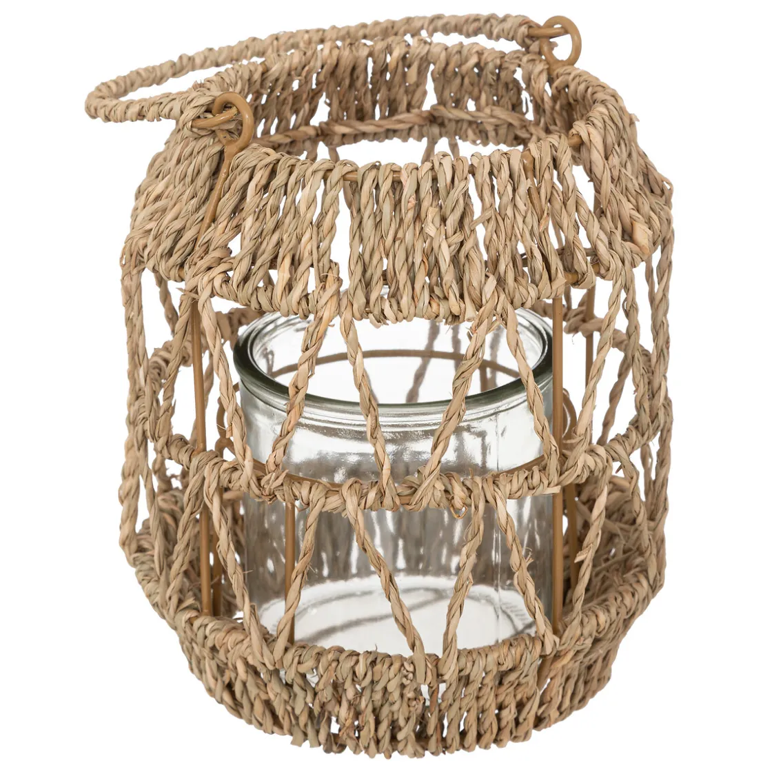 atmosphera Farolillos|Estilo Rústico>Farol De Ratán Beige 17x18Cm