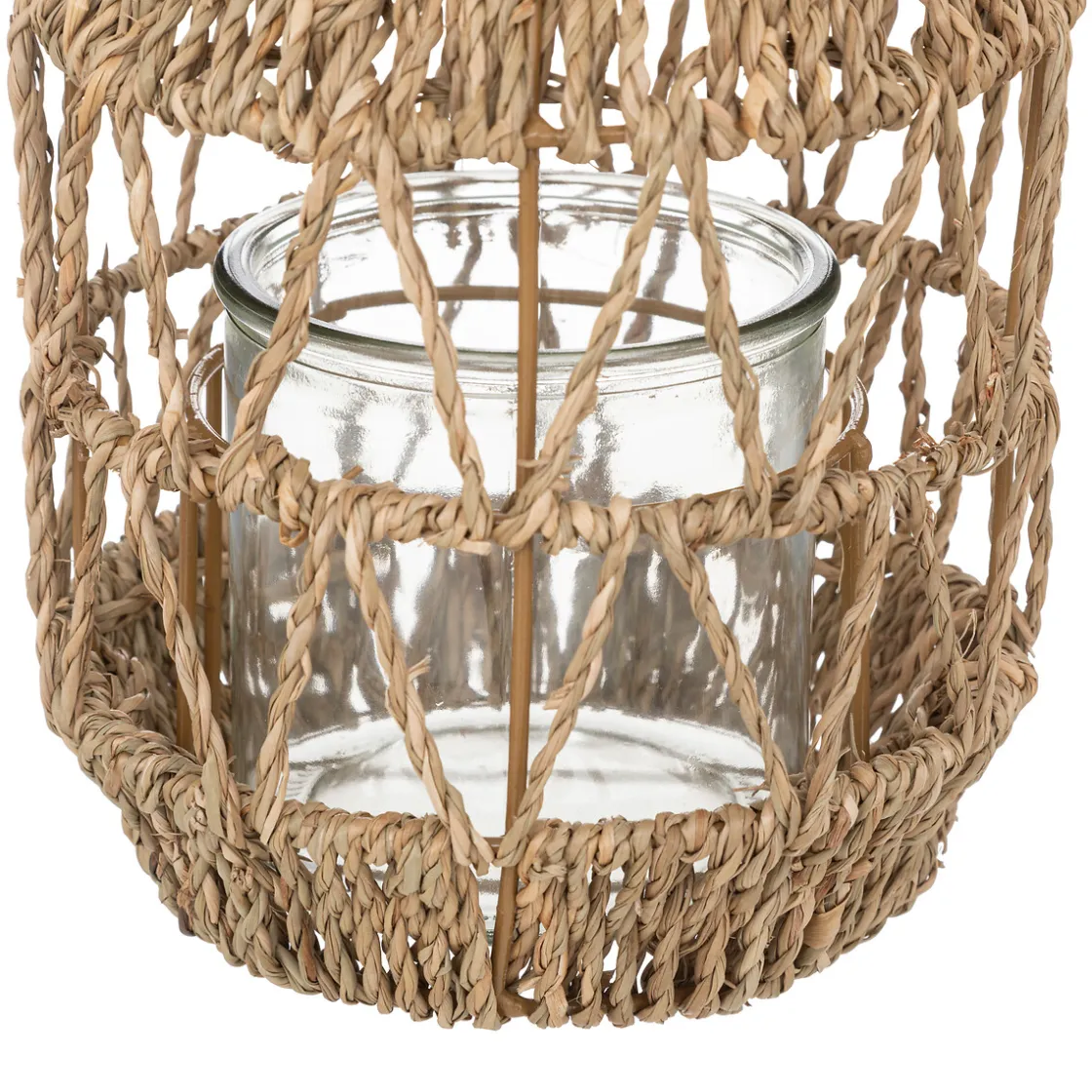 atmosphera Farolillos|Estilo Rústico>Farol De Ratán Beige 17x18Cm