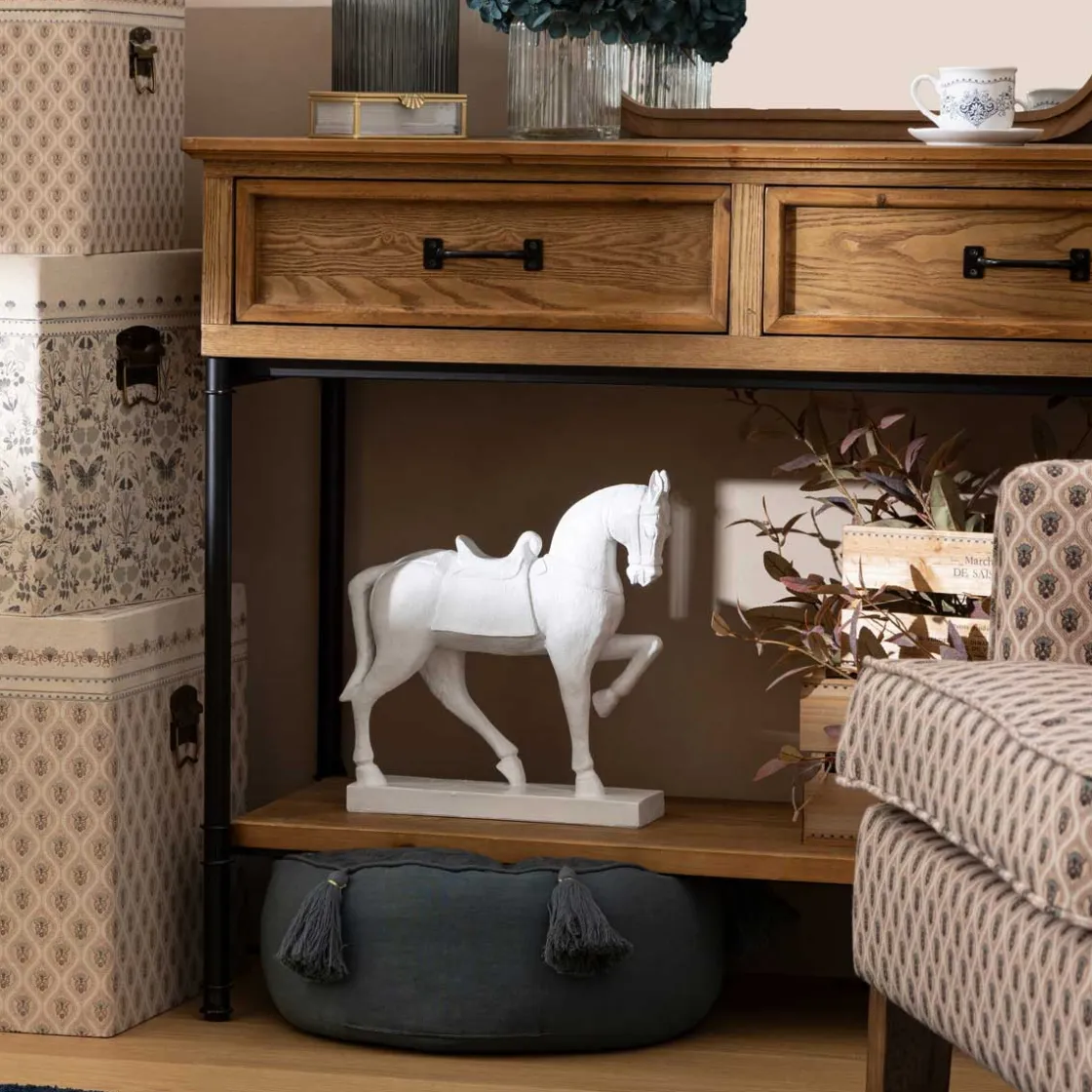 atmosphera Accesorios|Estilo Rústico>Figura caballo blanco de resina