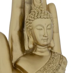 atmosphera Accesorios>Figura decorativa mano BUDA ANDY 18cm dorada