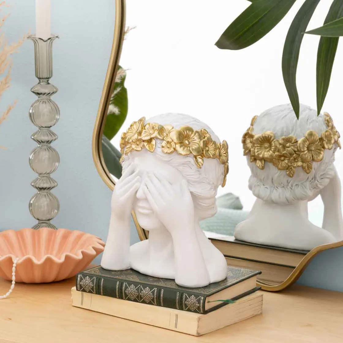 atmosphera Accesorios|Estilo Rústico>Figura decorativa mujer WILD ROMANCE blanco 22cm