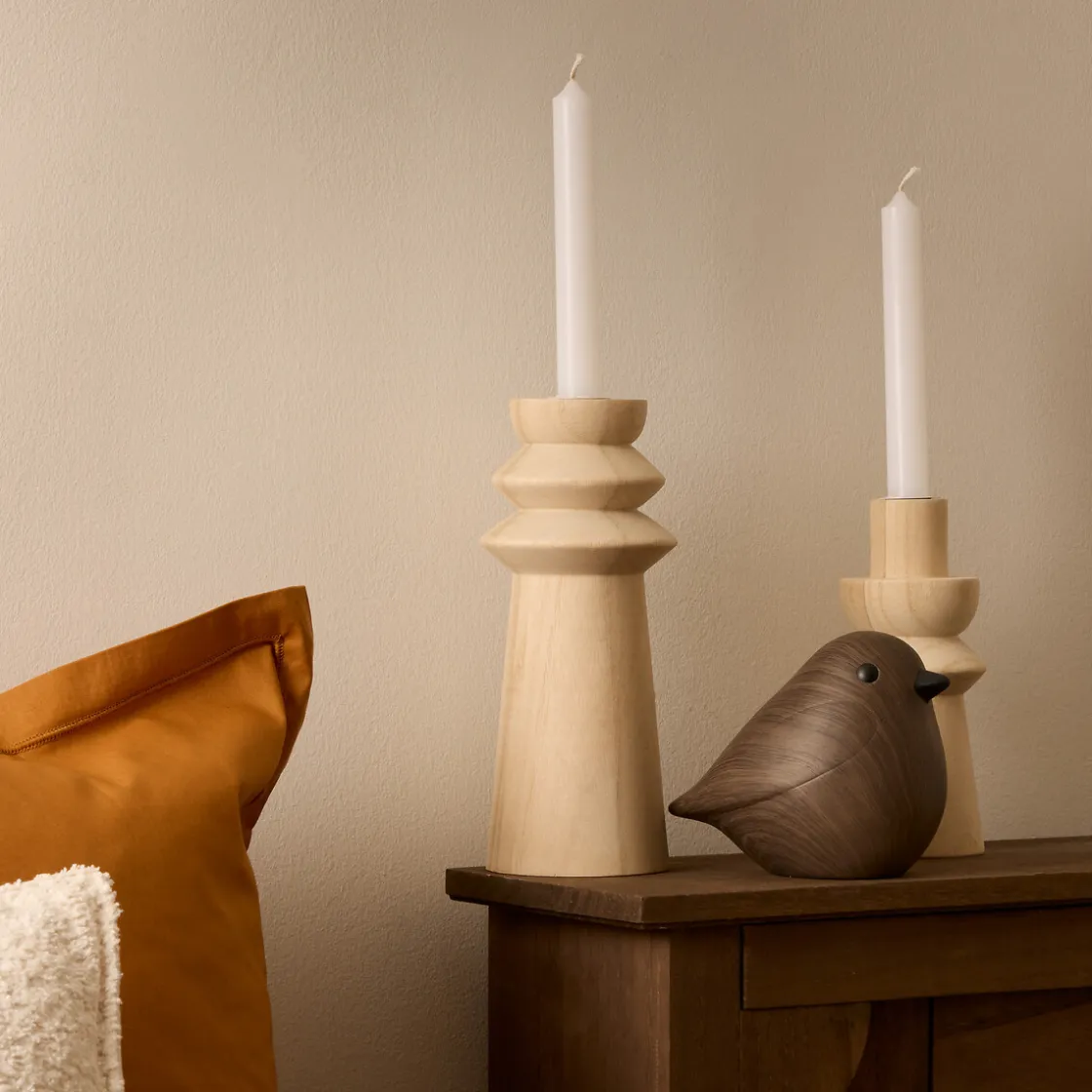 atmosphera Accesorios>Figura decorativa pájaro marrón oscuro 34cm