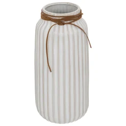 atmosphera Jarrones Y Vasos>Florero Cerámica Blanco 12.8x28Cm