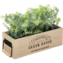 atmosphera Plantas Y Flores Artificiales|Estilo Industrial>Florero De Madera C/Plantas Artif.25.5Cm