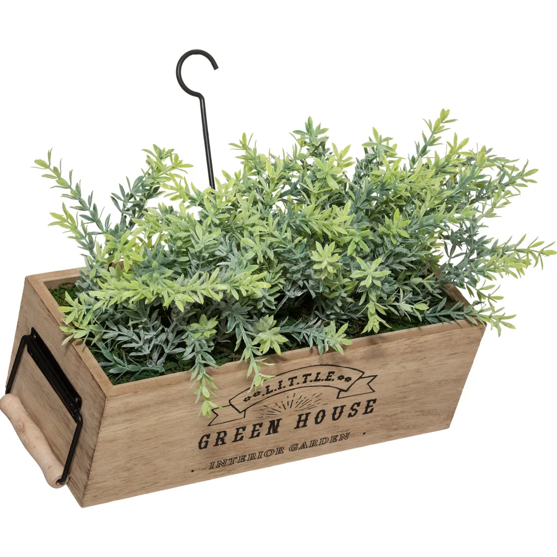 atmosphera Plantas Y Flores Artificiales|Estilo Industrial>Florero De Madera C/Plantas Artif.25.5Cm
