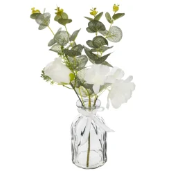 5five Plantas Y Flores Artificiales|Estilo Rústico>Florero De Vidrio C/ Eucalipto 7.5x39Cm