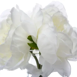 atmosphera Plantas Y Flores Artificiales|Estilo Rústico>Florero De Vidrio Con 3 Peónias 25Cm