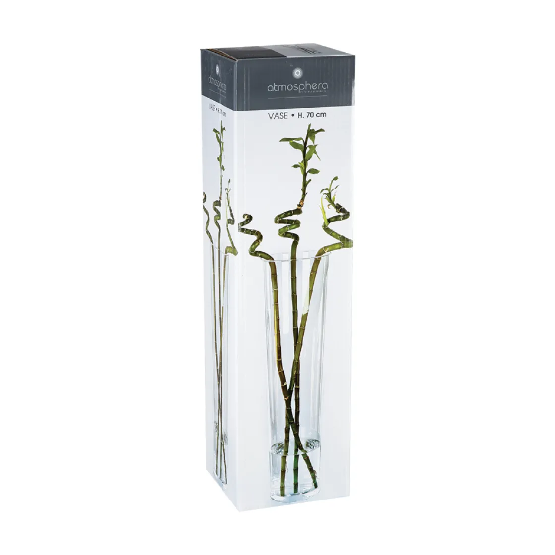 atmosphera Jarrones Y Vasos>Florero De Vidrio Transparente 70Cm
