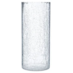 atmosphera Jarrones Y Vasos|Estilo Rústico>Florero Vidrio Craquelado 13x30Cm