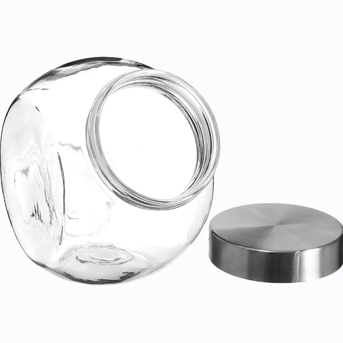 5five Cajas Y Frascos>Frasco De Vidrio C/Tapa Inox 2.1L