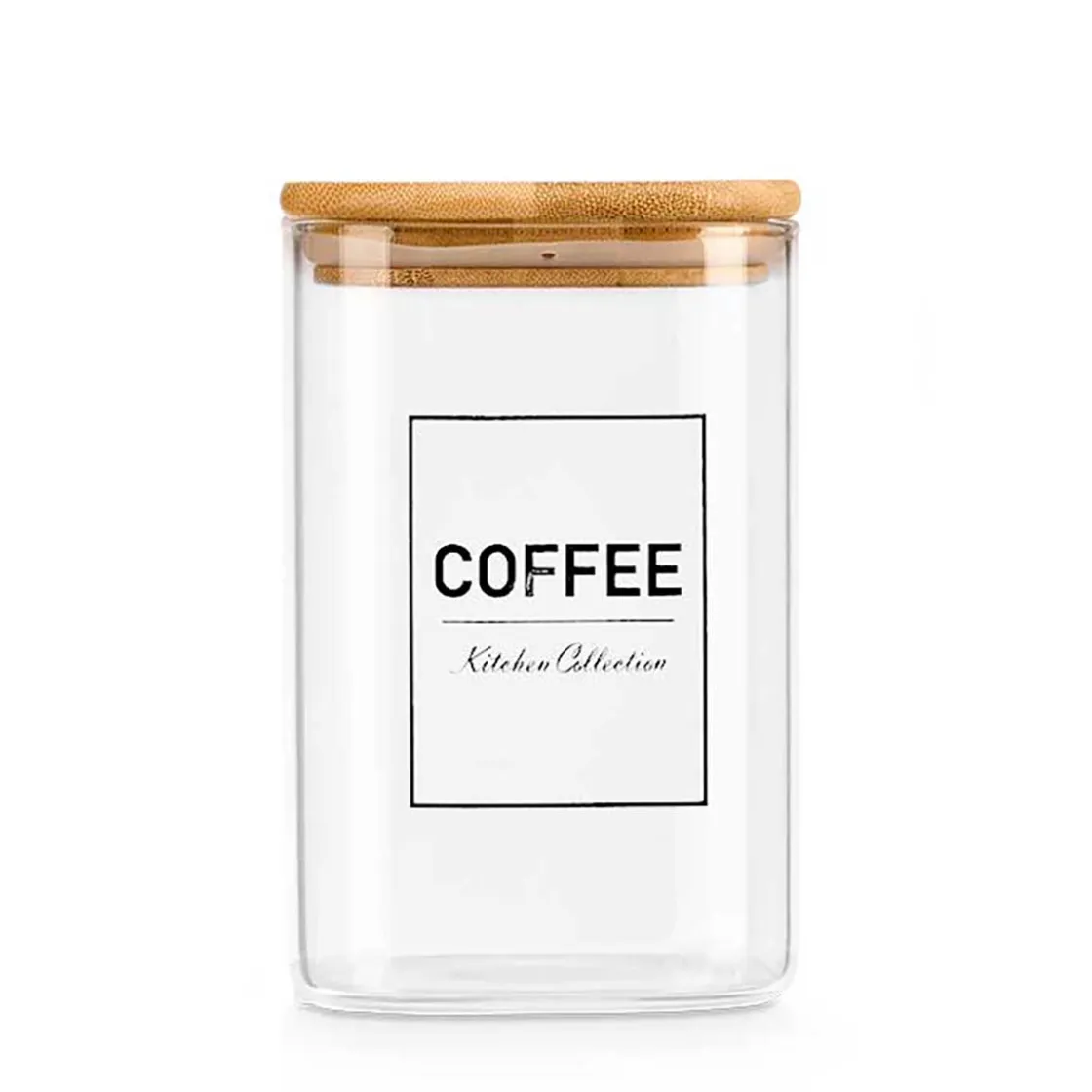 Cajas Y Frascos>Frasco Para Café Con Tapa De Bambú 1.2l