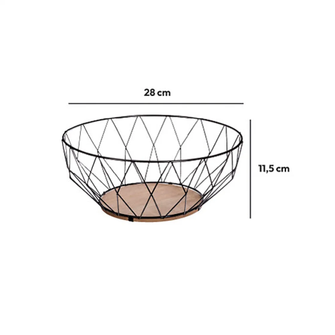 secret d'gourmet Fruteros>Frutero Losango Metálico Negro 28Cm