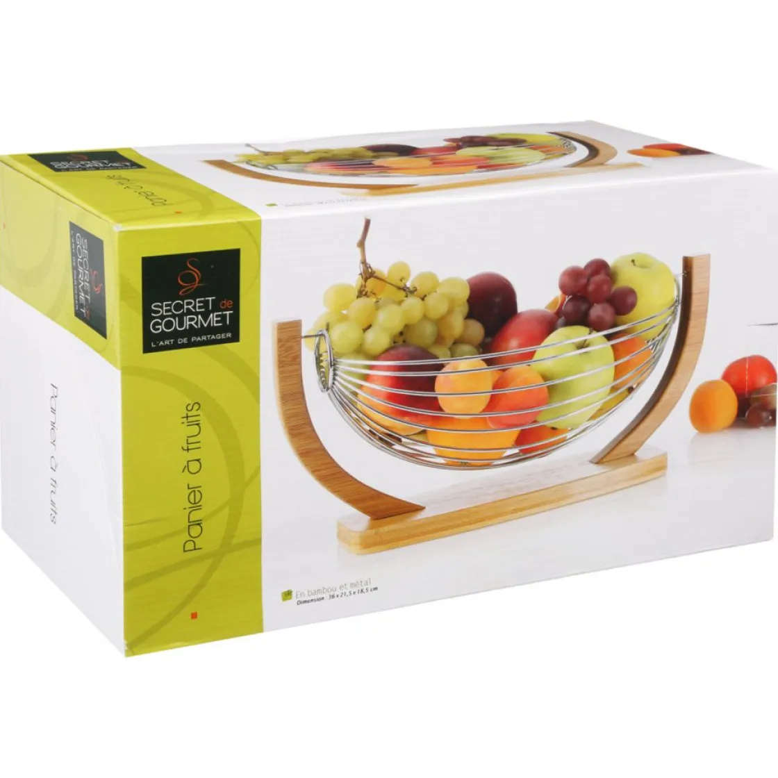 secret d'gourmet Fruteros>Frutero Metal+Bambú Forma Columpio