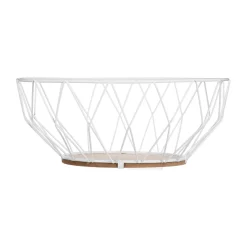 secret d'gourmet Fruteros>Frutero Metálico Blanco 28Cm