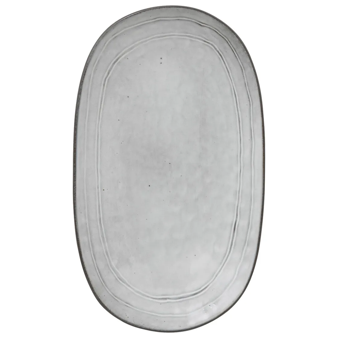 Cuencos, Fuentes Y Ensaladeras>Fuente ovalada FLOWER gris 21x37cm