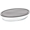 Bandejas Y Platos Para Horno>Fuente ovalada para horno de vidrio con tapa